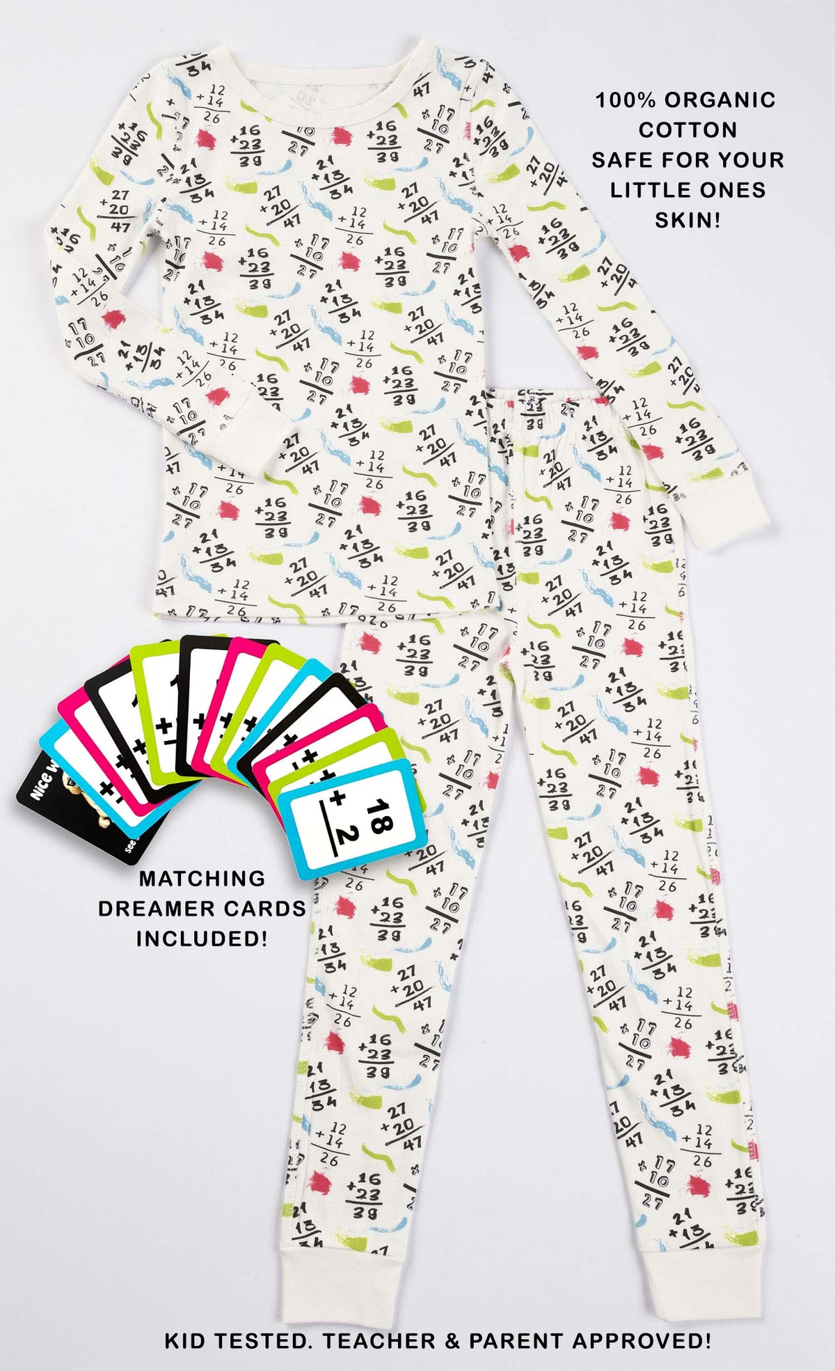 Smart Dreams - Neon Math pajamas and cards