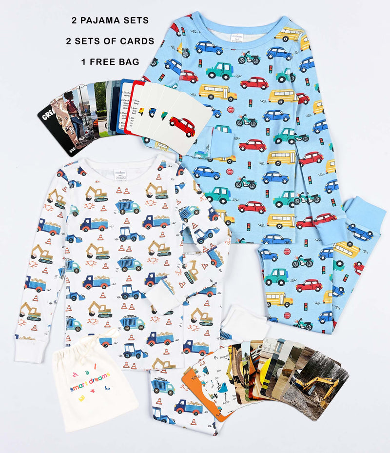 Smart Dreams BUNDLE - Construction & Street Smart pajamas and cards